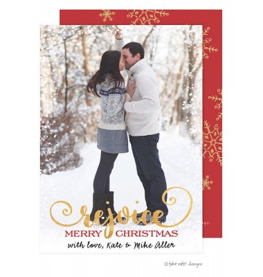 Christmas Digital Photo Cards, Rejoice Snowflake, Take Note Designs